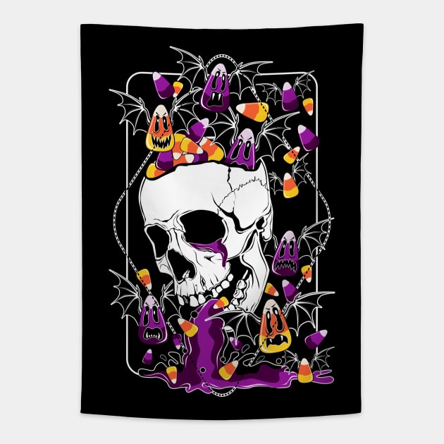 Death by Candy Corn Tapestry by Von Kowen