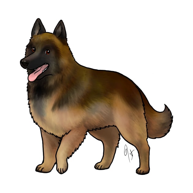 Dog - Belgian Tervuren - Mahogany and Black by Jen's Dogs Custom Gifts and Designs