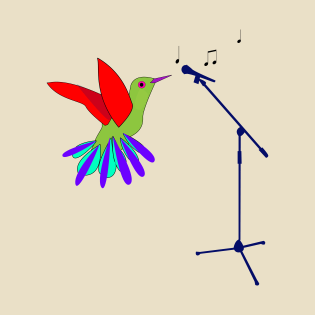 Colorful Bird and Microphone by momomoma