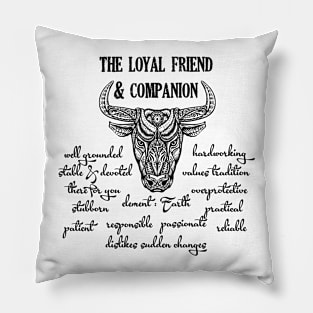 Taurus Personality Traits Pillow