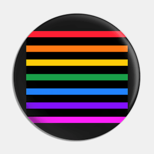 Black and rainbow stripes - horizontal Pin