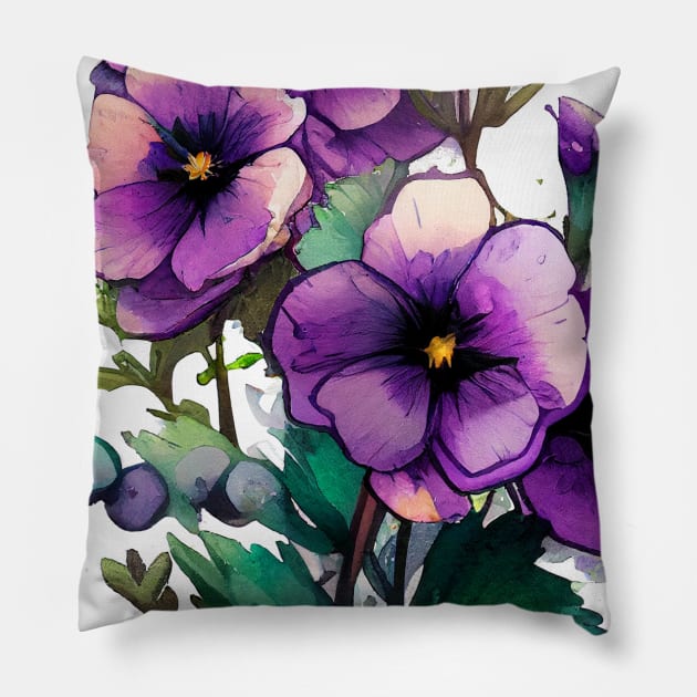 Purple Flowers Pillow by Mixtgifts