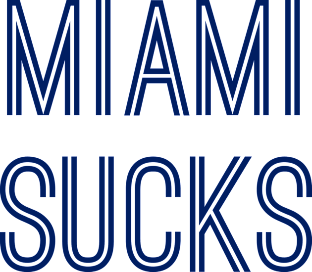 Miami Sucks (Royal Text) Kids T-Shirt by caknuck