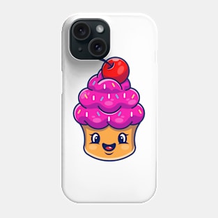 Cute cup cake cartoon character Phone Case