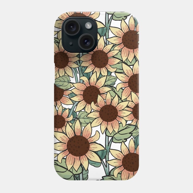 Sunflower Pattern Design Phone Case by aquariart