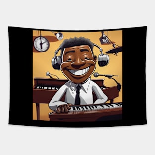 Keyboard Player With A Large Smile Tapestry