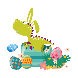 Dinosaur T-Rex Bunny Easter Egg Funny Gift For Boys T-Shirt