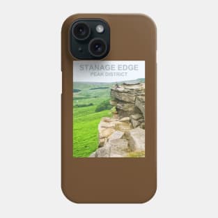 Stanage Edge Peak District, Derbyshire. Travel poster Phone Case