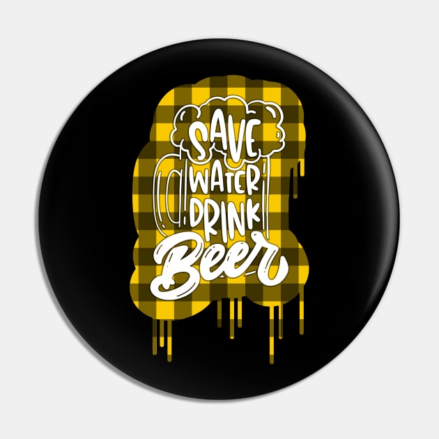 Save Water, Drink Beer Pin by Blot & Ink