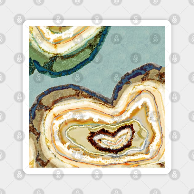 Boho Agate Heart Dusty Teal Green Magnet by NaturalDesign