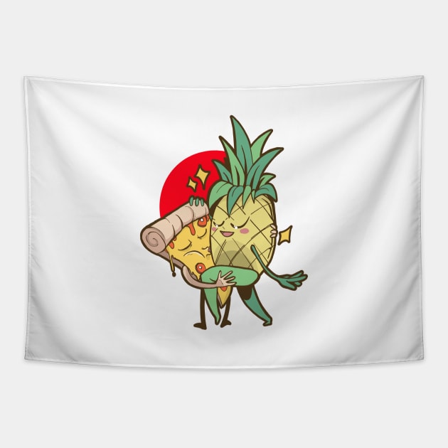 Funny Pineapple Pizza Forbidden Love Hawaiian Tapestry by Ramadangonim