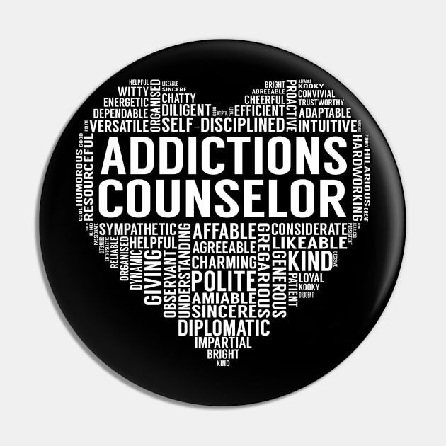 Addictions Counselor Heart Pin by LotusTee