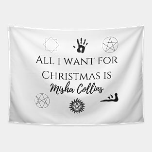 all i want for Christmas is Misha Collins Tapestry