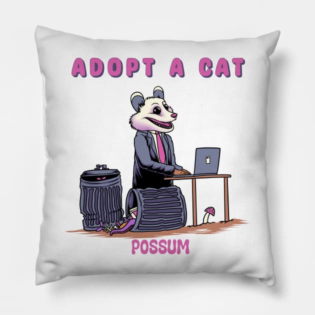 Adopt A Cat - Possum Pillow by margueritesauvages