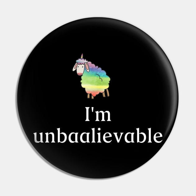 Incredible rainbow unicorn sheep. What does the sheep say? Baa! Shirt and accessory gift idea Pin by Qwerdenker Music Merch