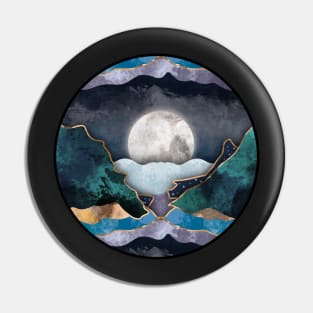 Celestial Lunar Moon Goddess Blue Ocean Aesthetic Pin