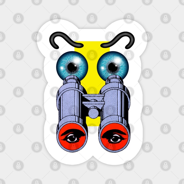 Binocular eyes and eyebrows Magnet by Marccelus