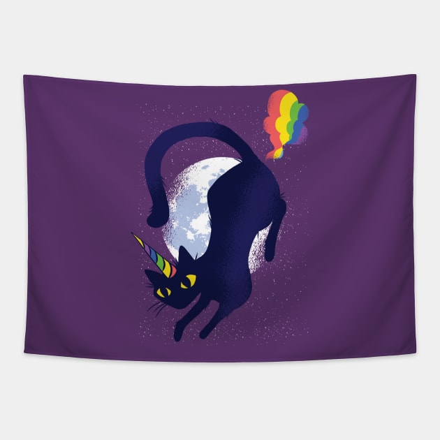 Cat Unicorn rainbow cute and lovely Tapestry by Midoart