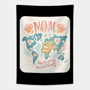 World's Best Travel Mom Motherday Vintage Tapestry