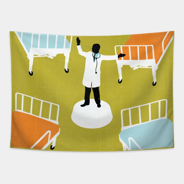Hospital management Tapestry by Neil Webb | Illustrator