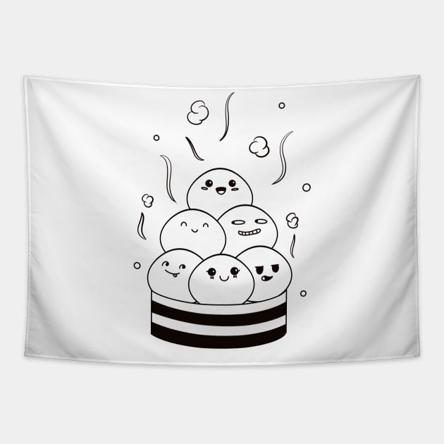 Doodle dimsum cute Tapestry by You Can Doodle