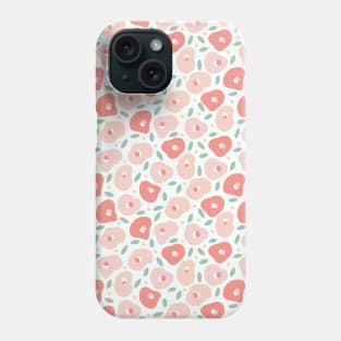 Abstract Floral Pattern Pink, Peach and Light Green Phone Case