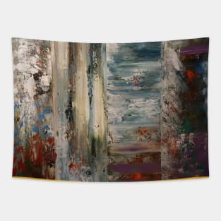 Old Wooden Fence - acrylic painting Tapestry