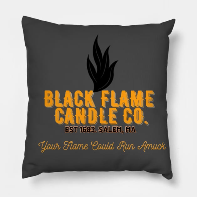 Black Flame Candle Pillow by pixiedustparadise