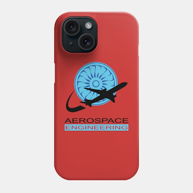 Aerospace engineering text, plane, and turbine Phone Case by PrisDesign99