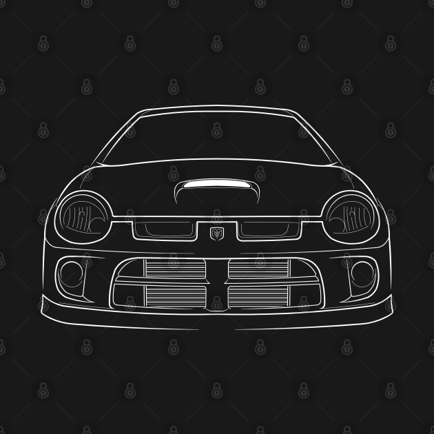 Dodge SRT4 Neon front stencil, white Dodge Srt4 TShirt TeePublic