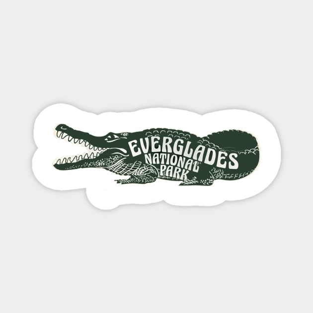 Everglades National Park Vintage Alligator Magnet by zsonn