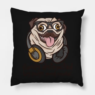 Easily Distracted by Pugs and Music Cute Dog Lover Gift product Pillow