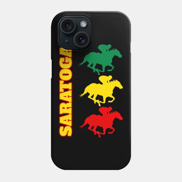 Saratoga Springs Horse Racing Phone Case by sewandtell