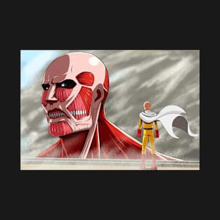 Saitama vs Colossal Titan T-Shirt