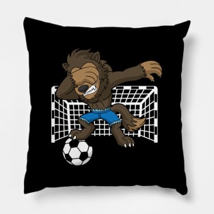 Dabbing Werewolf Soccer Halloween Pillow