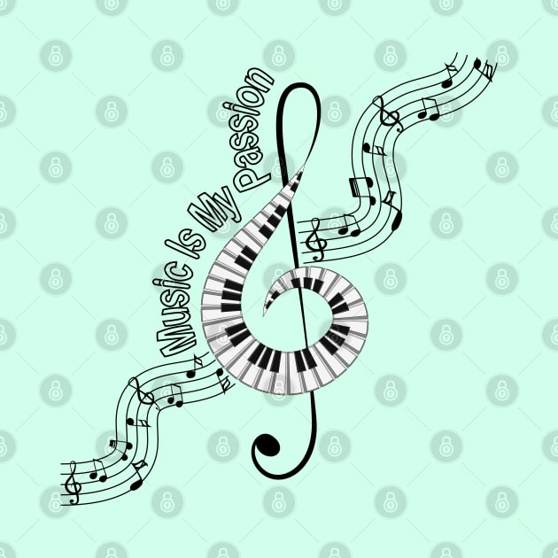 Treble Clef Piano by Designoholic