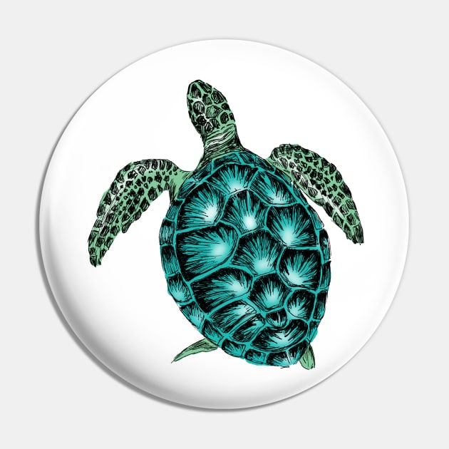 Sea Turtle Pin by rachelsfinelines