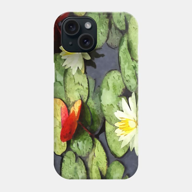 Water Lily Pond in Autumn Phone Case by SusanSavad