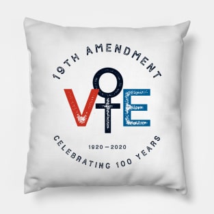 19th Amendment Centennial Logo - Votes Women Suffrage Design Pillow