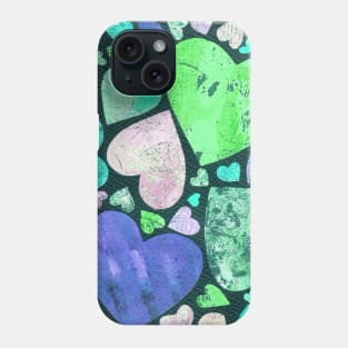 Hearty heart (neon green on black) Phone Case