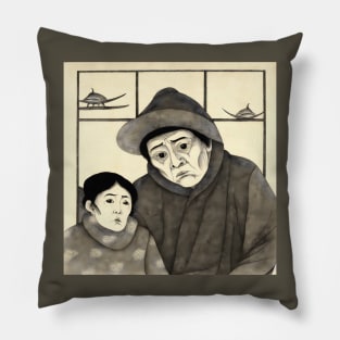 Adult couple Japanese art illustration Pillow