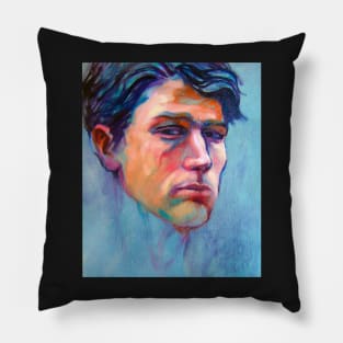 Portrait of Ben, oil painting on stretched canvas Pillow