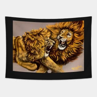 When Lions Collide Tapestry