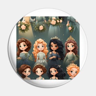 Princesses Pattern 9 Pin