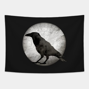 Crow and Moon - I wrap the moon in lace and sing you the seasons Tapestry