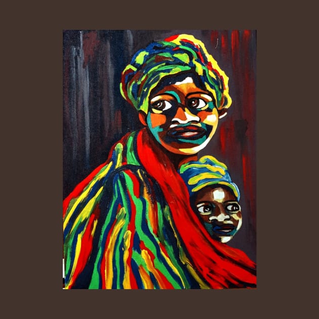 African Traditional Tribal Women Abstract Art Canvas Painting 8 by PatrioTEEism