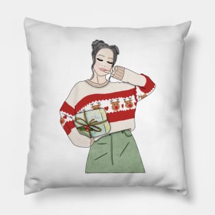 Christmas girl (4) Pillow