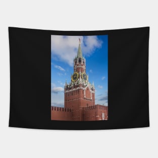 Spasskaya tower of Kremlin in Moscow, Russia Tapestry