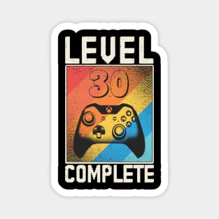 30 Years Gamer Level 30 Complete Magnet