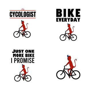 Cute demon on the bike sticker pack T-Shirt